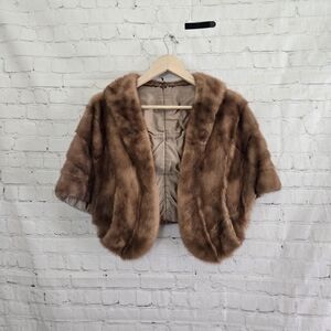 Vtg 50s Fur Label Authority Real Fur Stole One Size Old Money Mob Wife Baddie